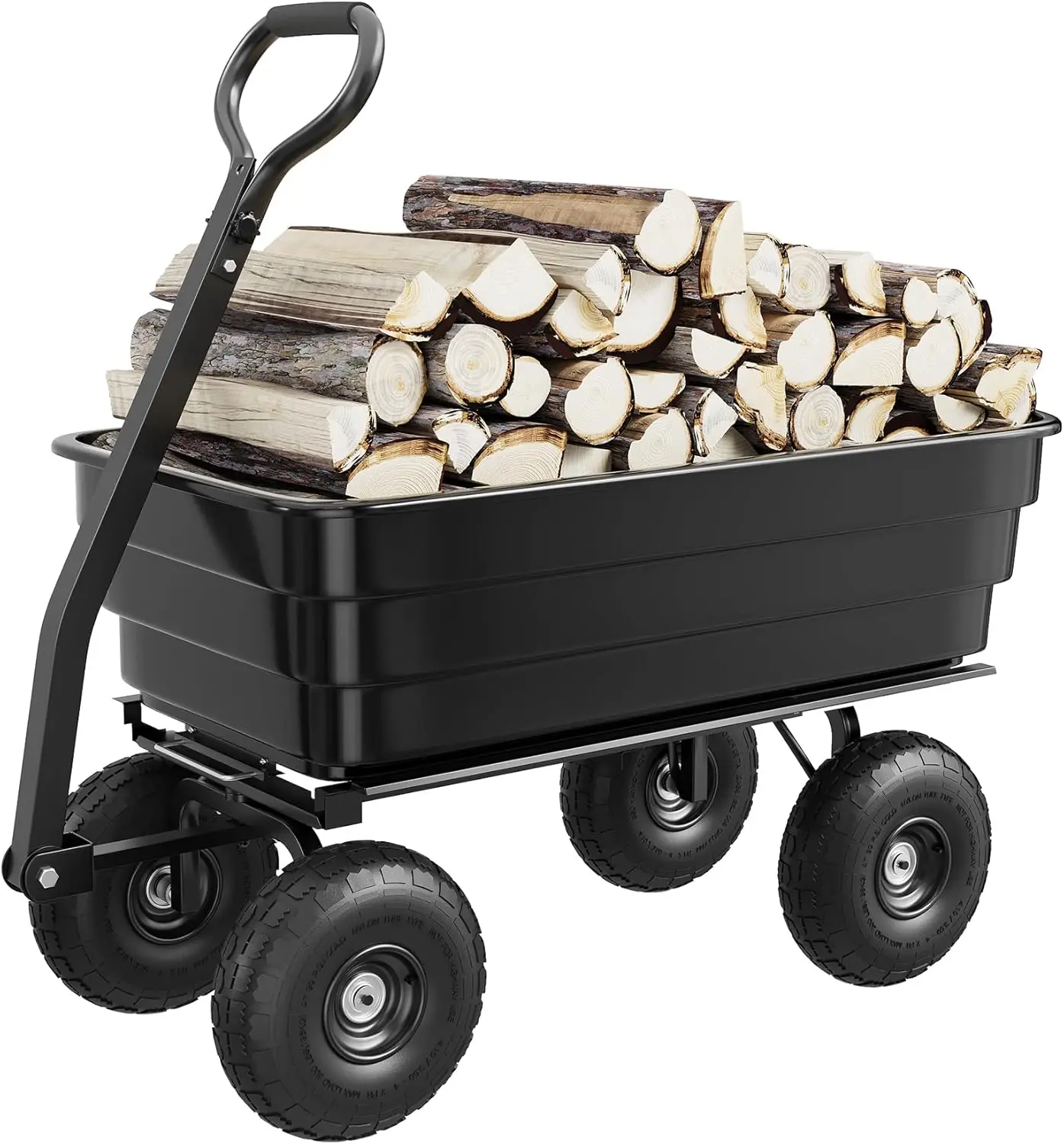 

Poly Dump Cart Heavy Duty 1200lbs Garden Cart with Quick Release Dumping 13" Tires Utility Wagon for Yard Work Landscaping Garde