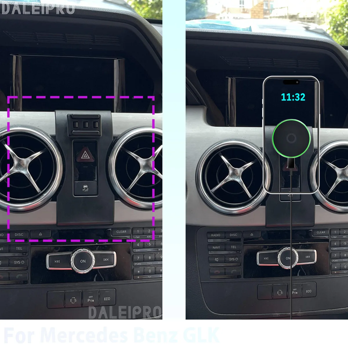 Made to measure for Mercedes Benz GLK X204 2013 2014 2015 Phone Holder Car Magnetic Phone Mount Smart Sensing Wireless Charging