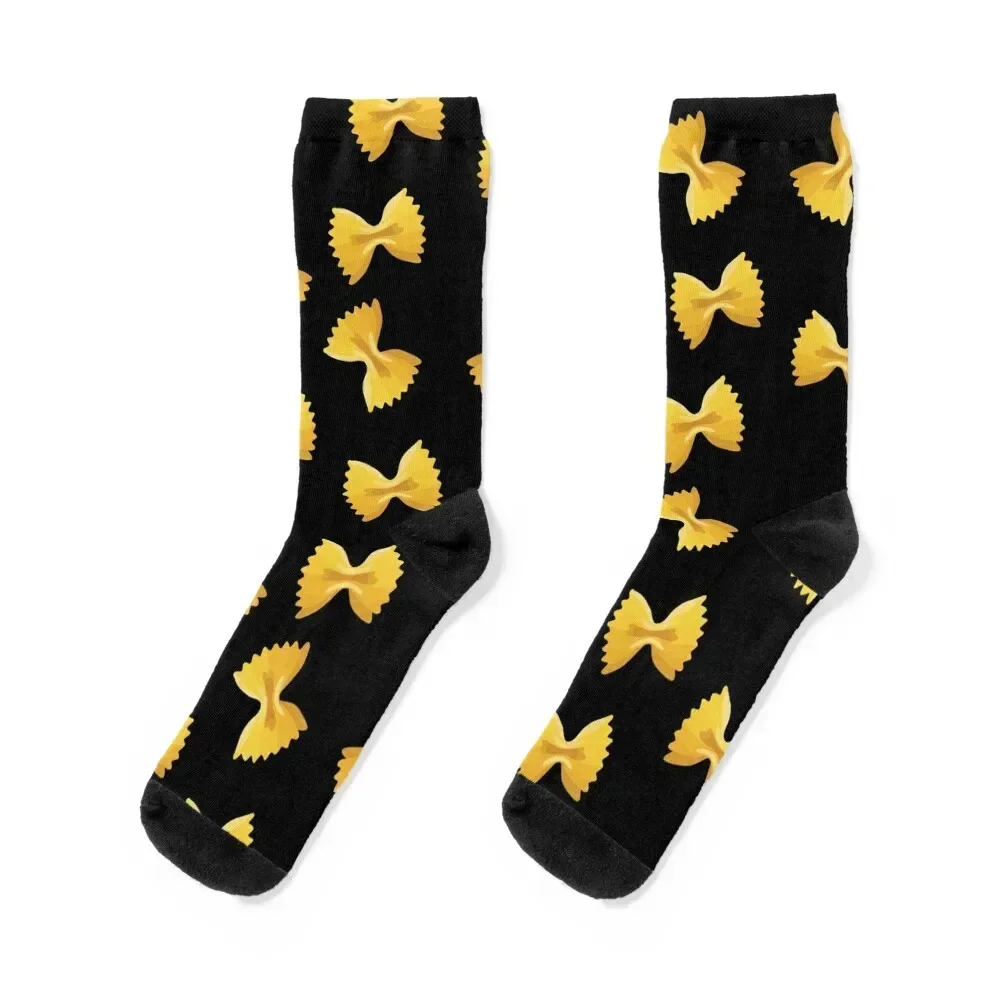 Black Farfelle pasta type Socks Rugby with print Boy Socks Women's