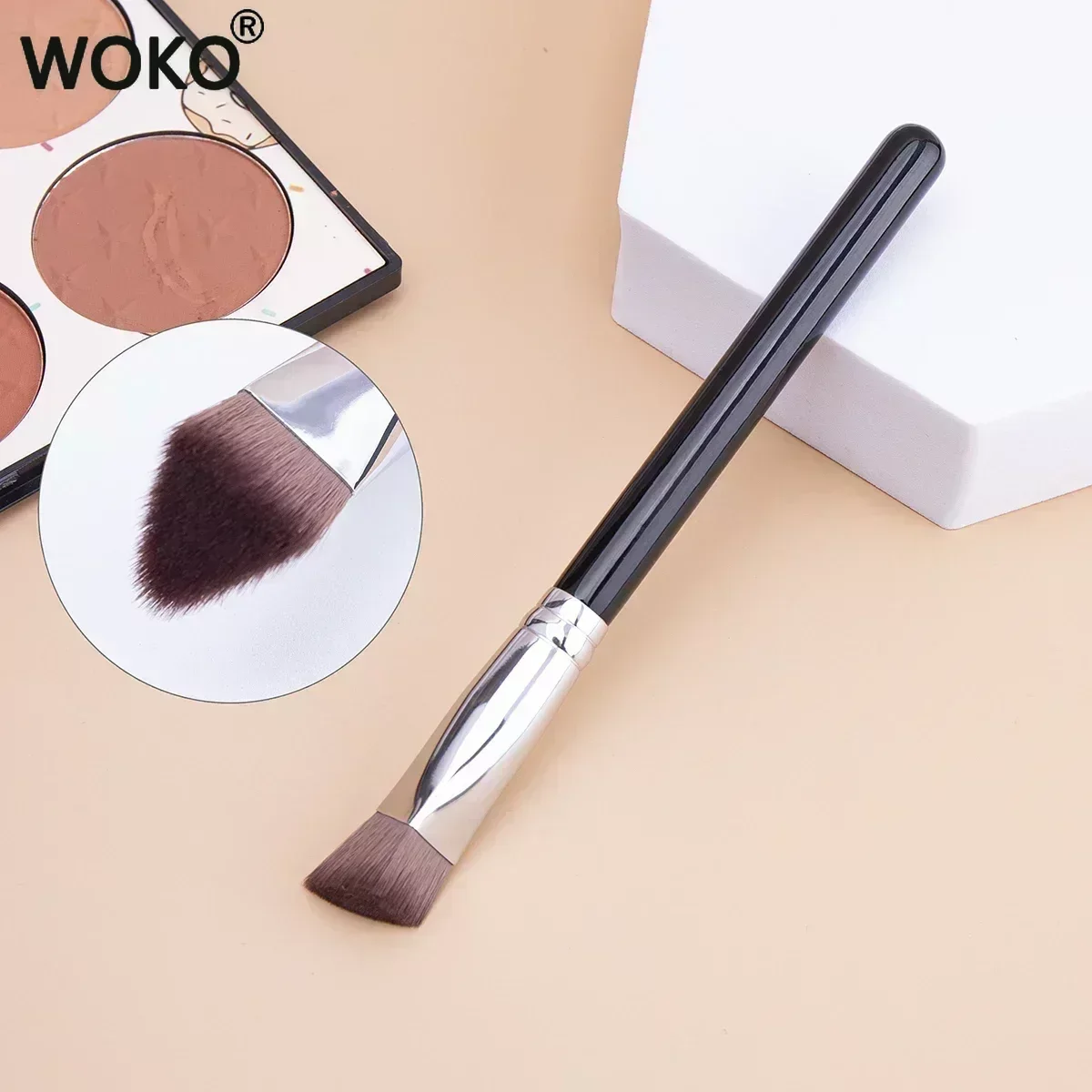 Angled Highlighter Brush Face Contour Foundation Concealer Brush Triangle shape Synthetic Hair Foundation Highlighter Brushes