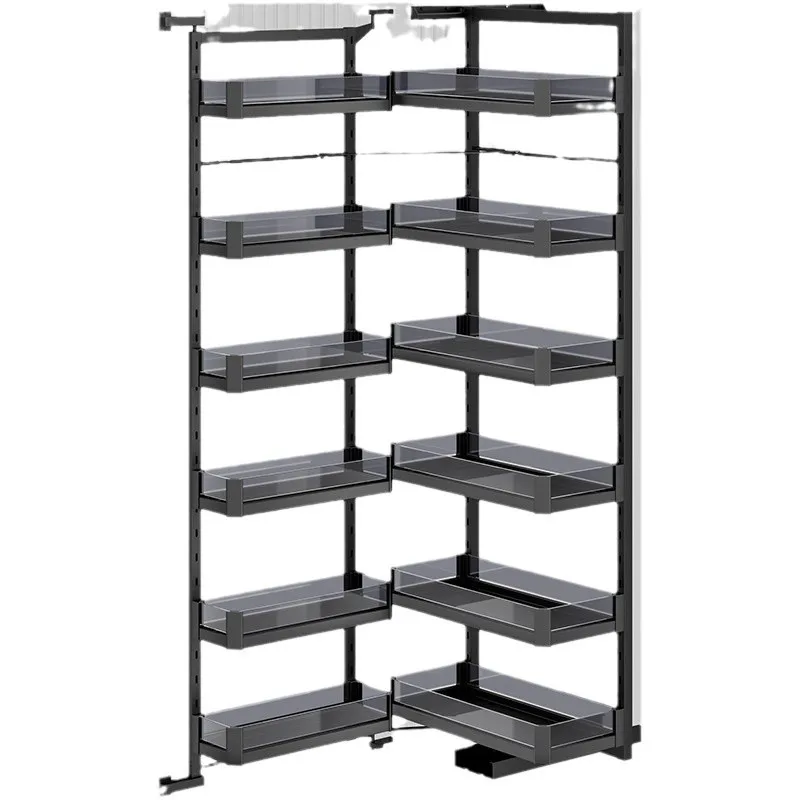 Kitchen big monster door opening linkage type snack high cabinet aluminum alloy storage cabinet refrigerator
