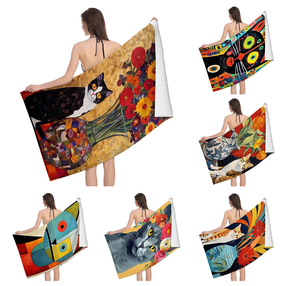 Home bath towels for the body towels bathroom quick drying microfiber beach Oil painting style man large sports towel aaaa