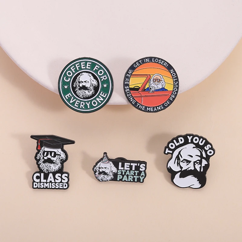 ماركس فئة المكسورة المينا دبابيس الخاسر نحن الاستلقاء وسائل الإنتاج دبابيس شارة التلبيب هدايا مجوهرات مضحكة