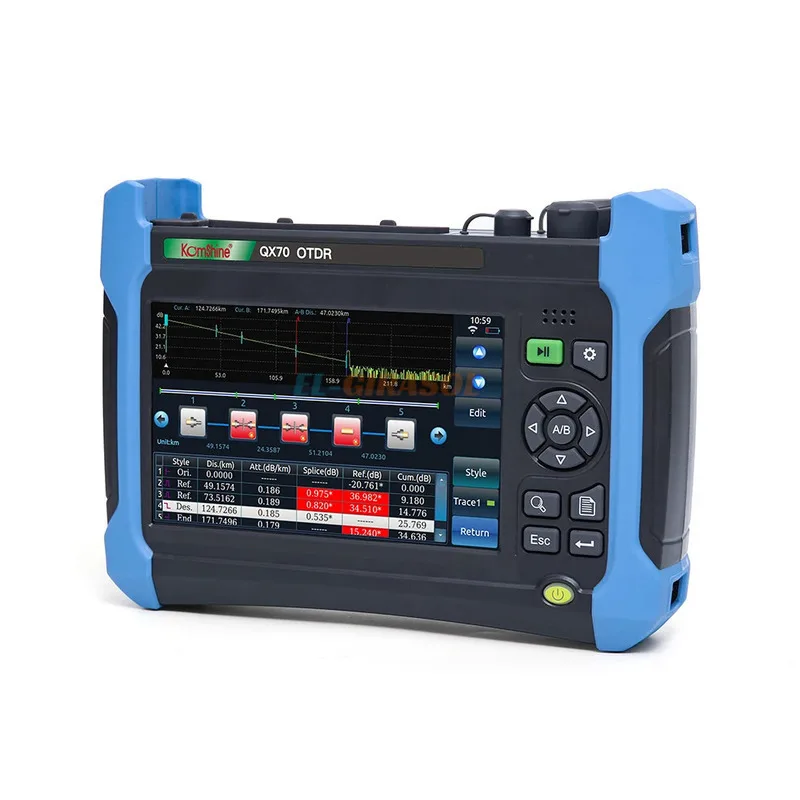 Fiber Optic OTDR QX70-S OTDR SM 1310/1550nm 32/30db with Opm,ops(1310/1550/1625nm),10mw VFL for Networks with PLC Splitters