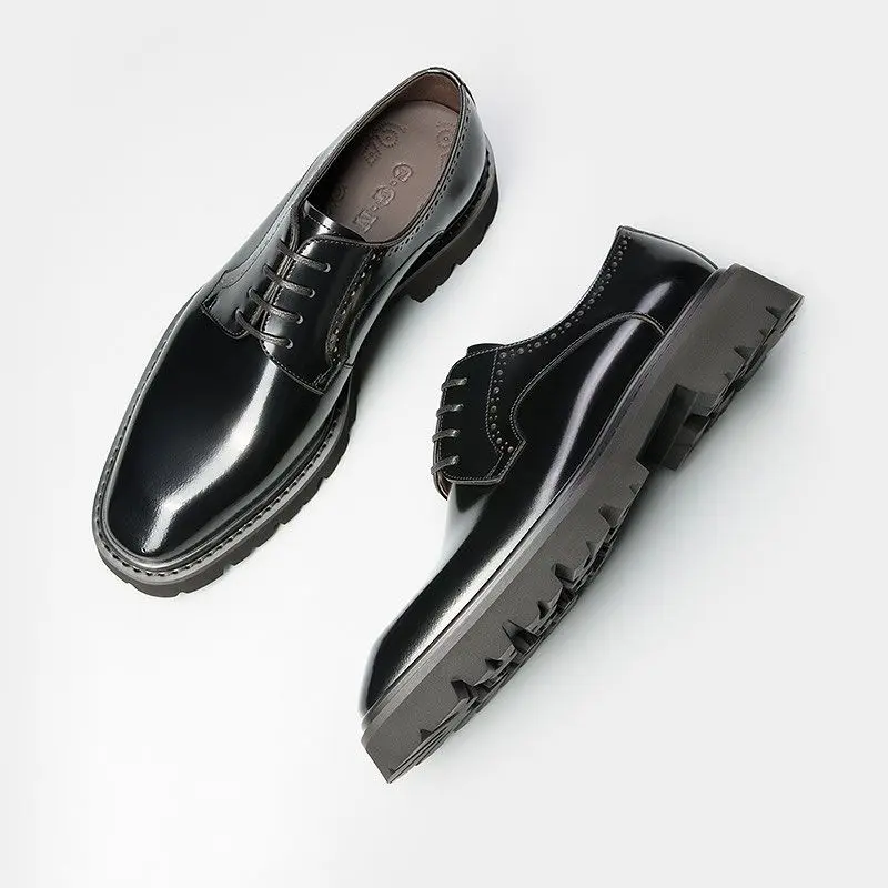 

New Business Formal Shoes Men Genuine Leather Trendy High Quality Handmade Men's Shoes