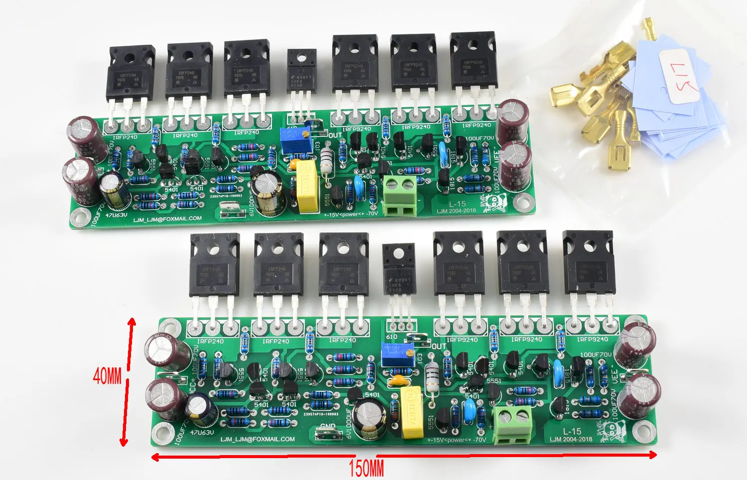 

Assembled L15 HIFI Field-effect transistor power amplifier Stereo amplifier board