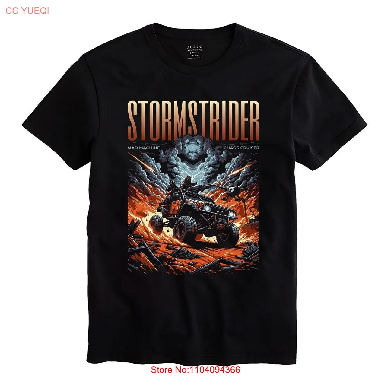 

T-shirt Stroms Trider Men Unisex Black Shirt Size S-5XL