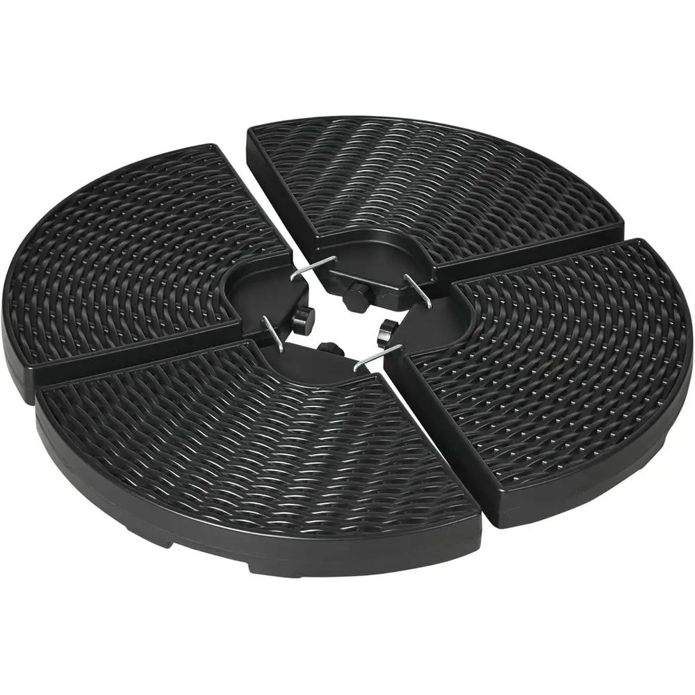 

Heavy Duty Patio Umbrella Base, 150 lbs Capacity, Fillable with Water or Sand, All-Weather Black Round Base