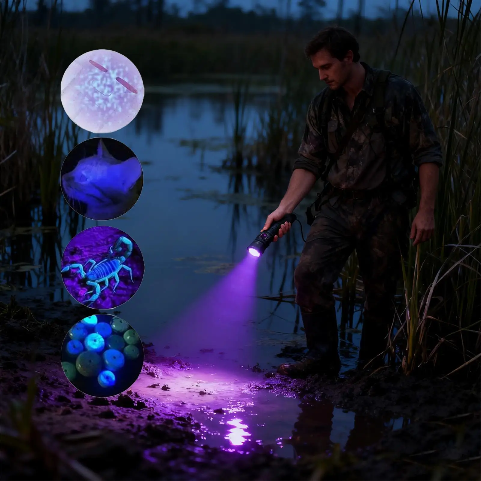 

Фонарик для отслеживания крови, перезаряжаемый фонарик для отслеживания, ночной свет для поиска троп для обнаружения, кемпинга, путешествий на открытом воздухе