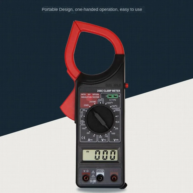 Digital Clamp Meter Portable Multi-Function High-Precision Multimeter Resistance Voltage Clip-Style Ammeter Dt266c Amperímetro