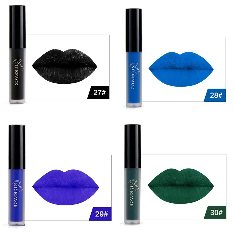 NICEFACE Gợi Cảm Matte Liquid Lipgloss Duyên Dáng Son Trang Điểm Halloween Son Môi Maquiagem Bền Chống Nước Đảng Son Bóng