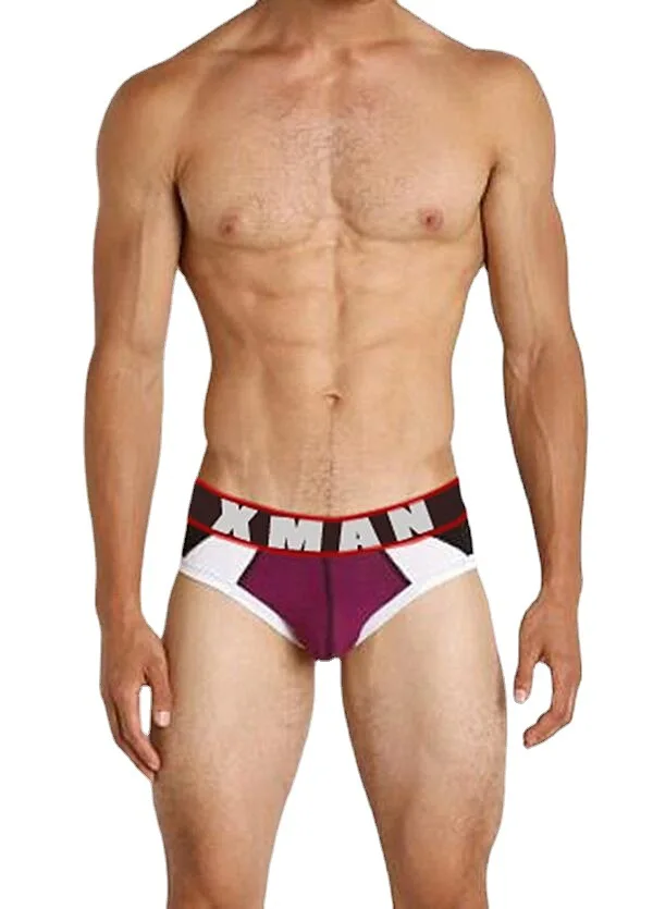 Men's simple color-block mid-rise briefs Comfortable fitted briefs