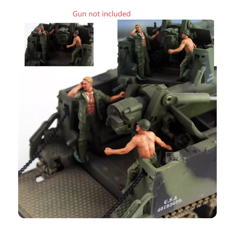 

1:72 Scale Resin Material Us M40 Gunner Operator 2 Men Suitable For Tank Helicopter Scenes Collectible Decorative Gifts Display