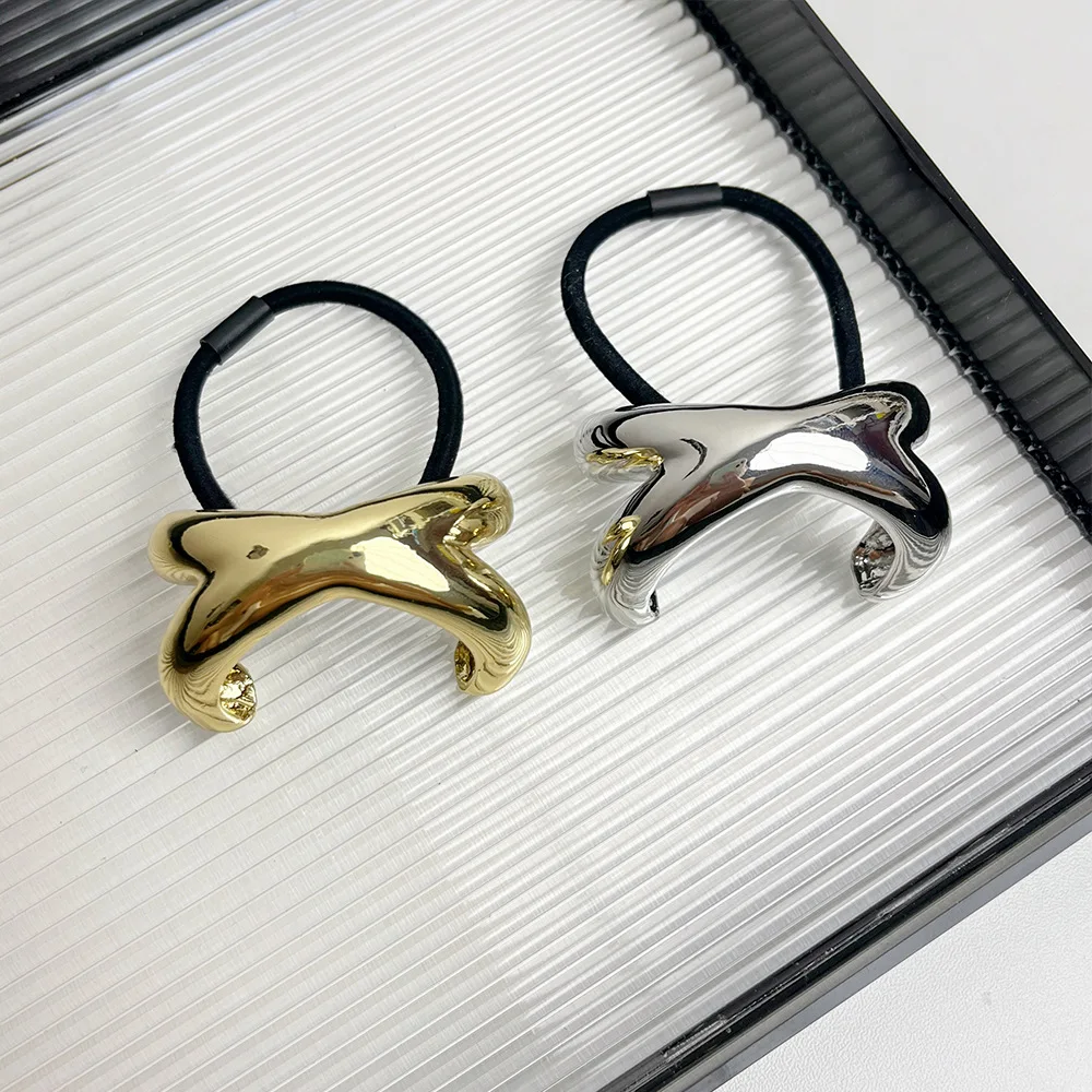Fascia per capelli elastica in metallo liscio Corss per capelli per donna coda di cavallo forcine per capelli copricapo accessori per capelli