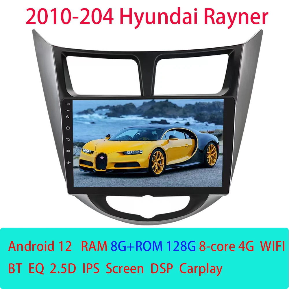 

For Hyundai Solaris Accent i25 2010-2014 Android 12 Car Stereo Radio Multimedia Video Player Navigation GPS Carplay