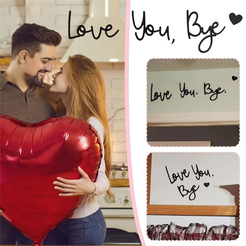 ABMH-Love You Bye Sign Wall Decor Letters Wall Decor Bye Love You Wooden Script Sign - Wall Art Home Decor For Love