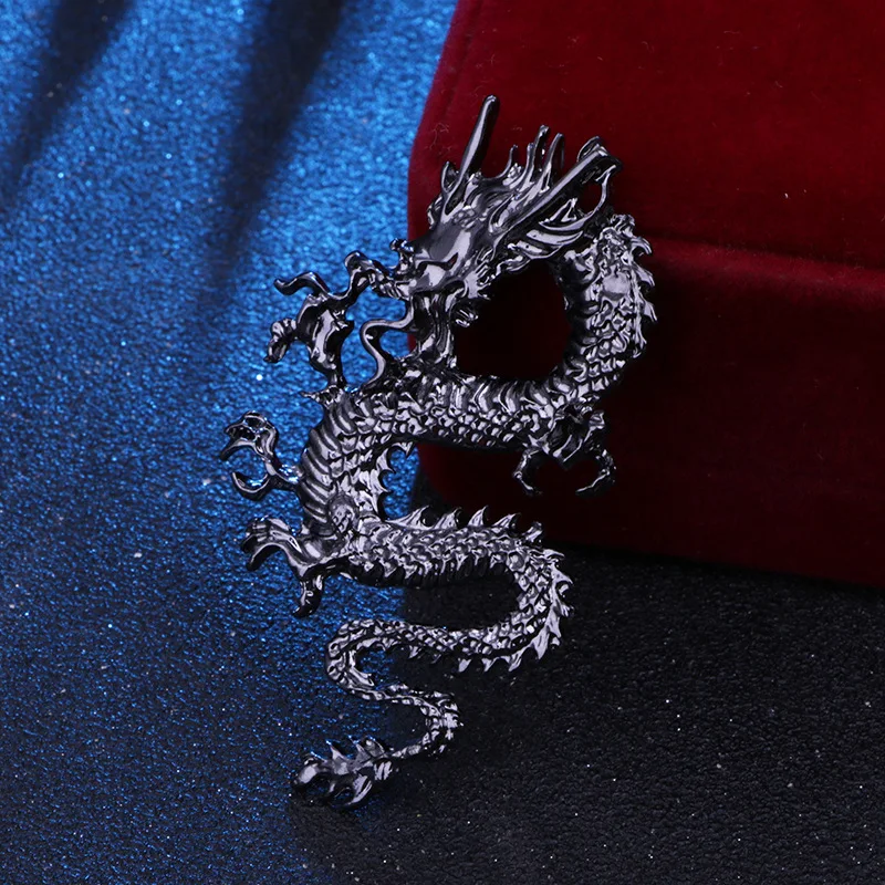 Neue Vintage Metall Tier Drachen Broschen für Männer Abzeichen Anzug Mantel Corsage Anstecknadeln Modeschmuck Kleidung Zubehör – Detail 3