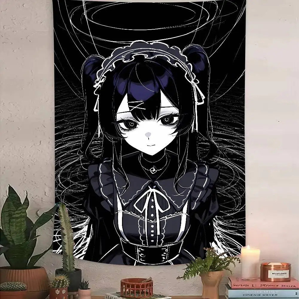Popular Hot Cute Dark Angel Tapestry Decoration Bedroom Dormitory Background Cloth Holiday Home Party Living Room Club Tapestry