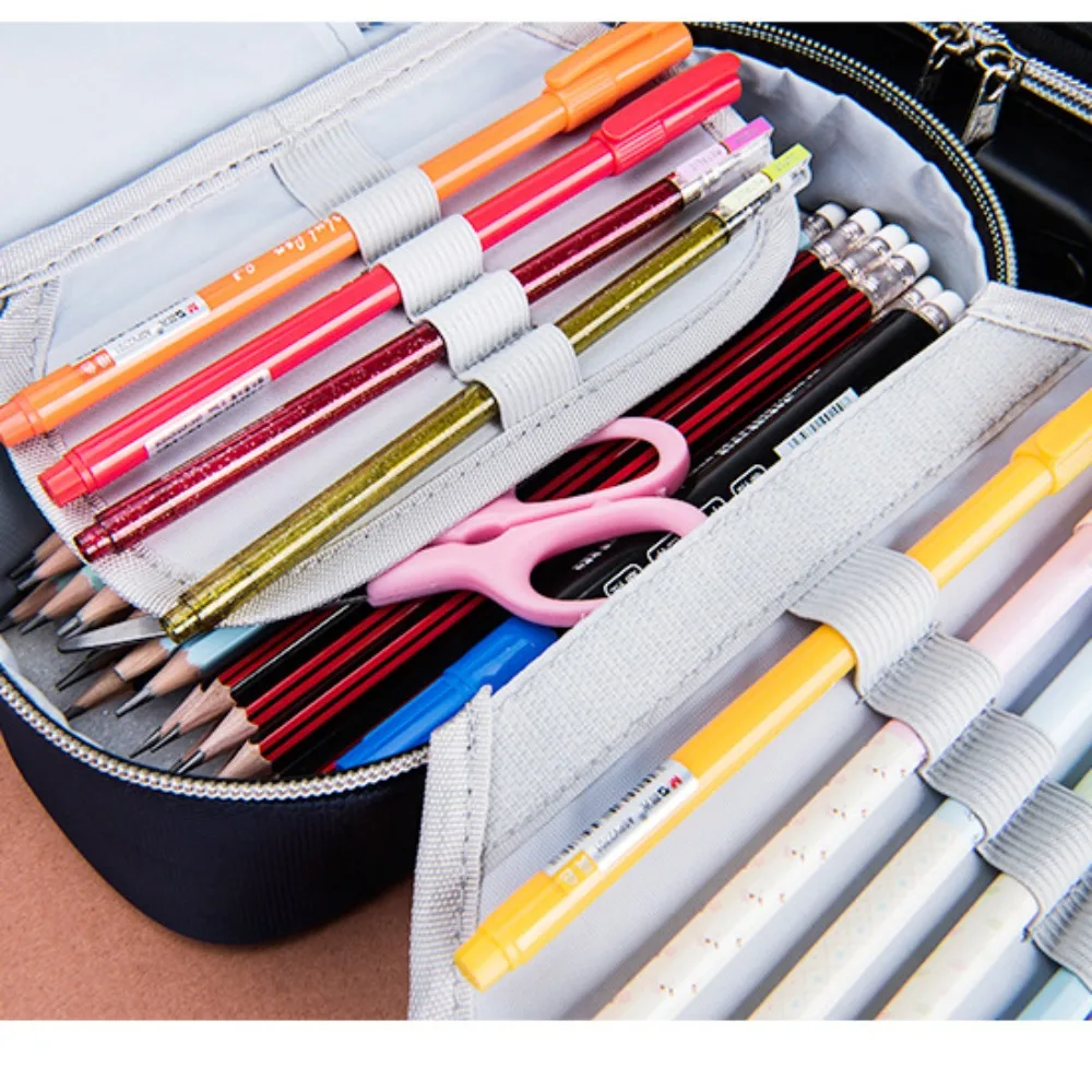 Office Supply Portable Password Lock Pencilcase Large Capacity Solid Color Pencil Box Simple Gift Pen Holder School Stationery