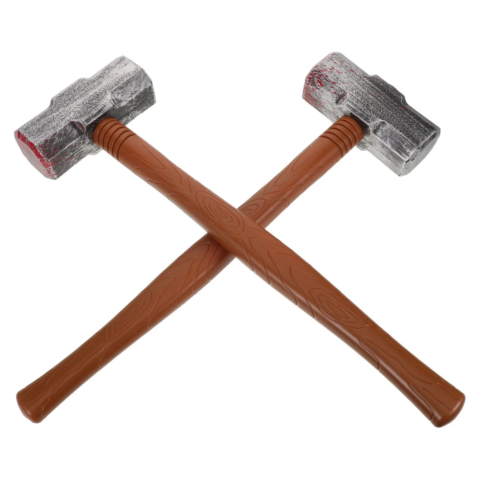 

2Pcs Realistic Plastic Hammer Props Safe Lightweight Halloween Party Cosplay Kids Pretend Play Decorative Pounding Mallet