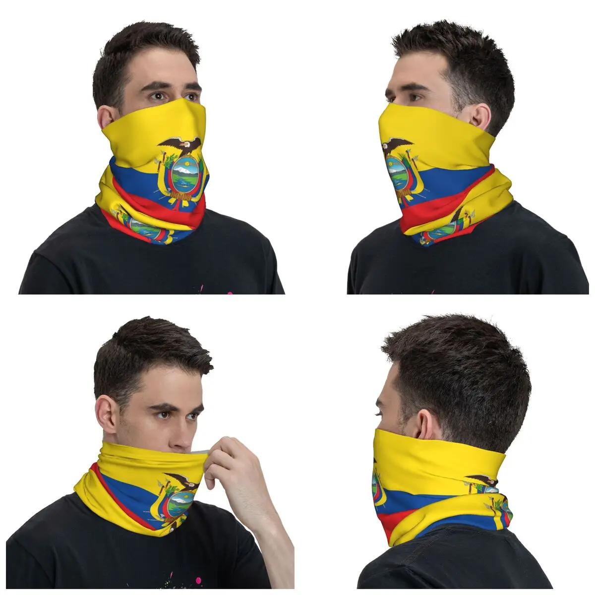 Ecuador Flag Bandana Winter Neck Warmer Men Windproof Wrap Face Scarf for Ski Gaiter Headband