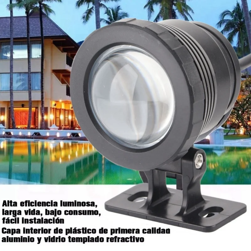 Projection Light RGB Swimming Pool Colored Lamp With Remote Control For Hot Spring Fountain  10W  Black