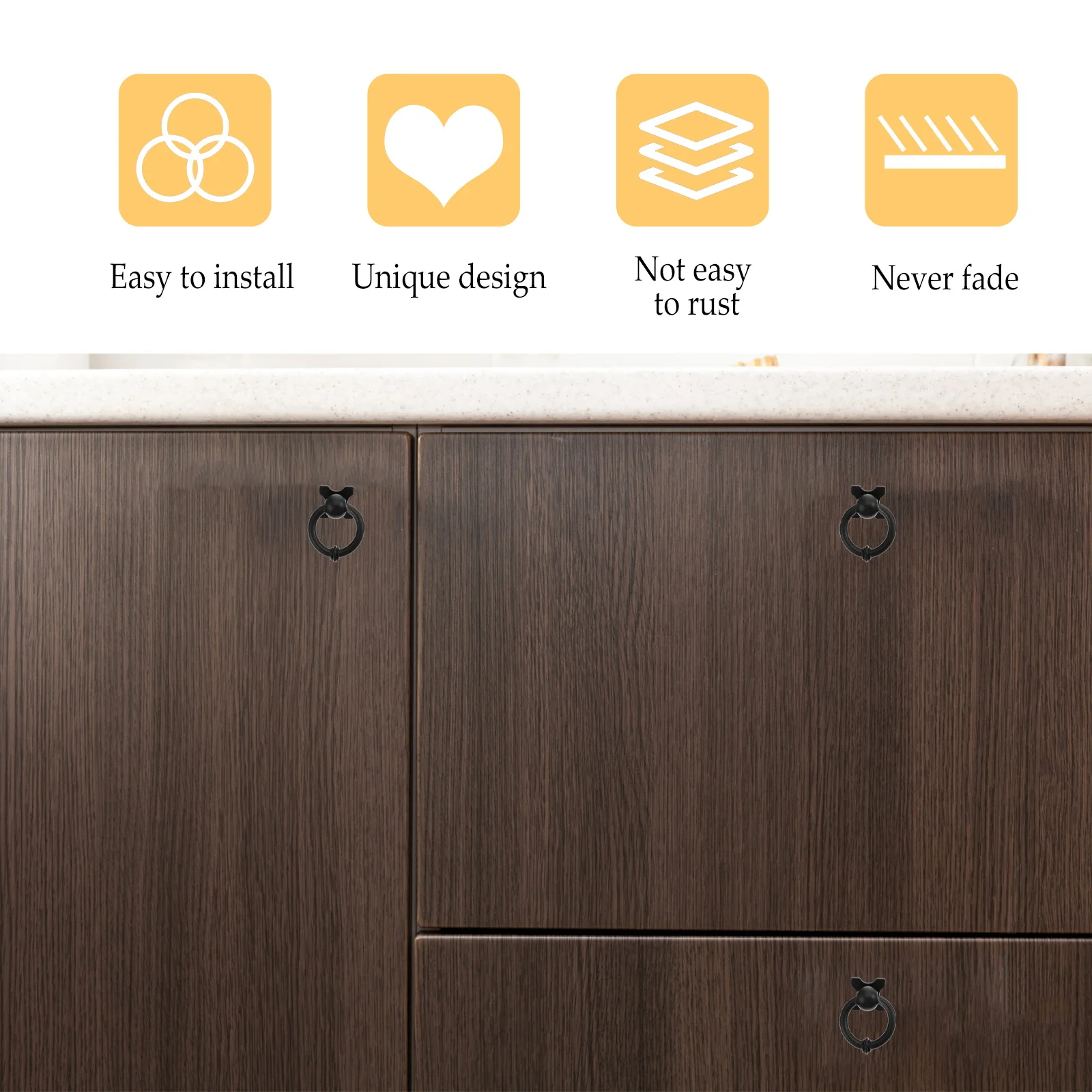 

10Pcs Zinc Alloy Pull Handles Sturdy Durable Metal Cabinet Door Handles Single Hole for Kitchen Closet Drawer Furniture Hardware