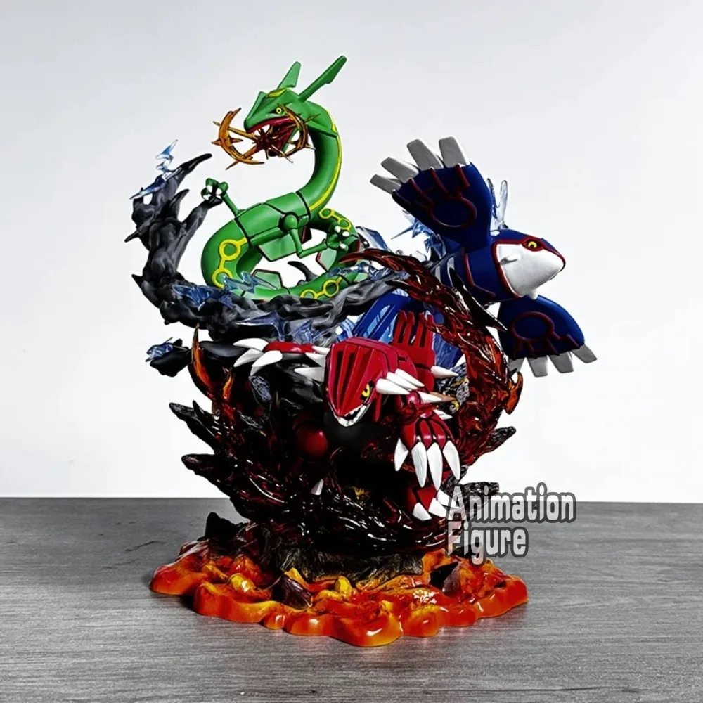 35 cm/13.78in Anime Pokemon Figure Groudon Kyogre Rayquaza figurines d'action Pvc Collection modèle jouets pour enfants cadeaux