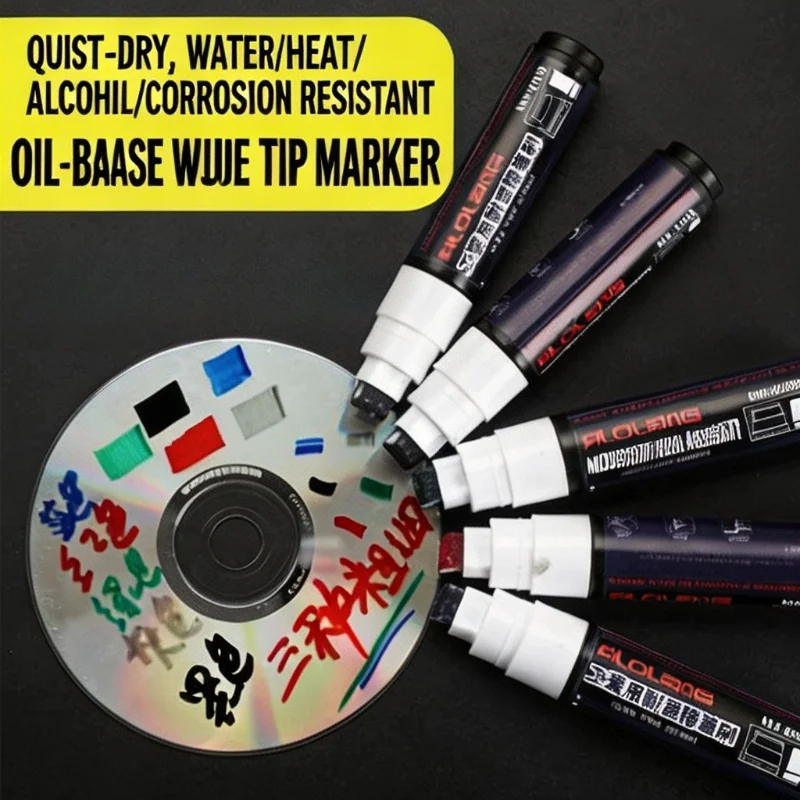 

Filolang MK-100B Alcohol Resistant Marker Wide Tip 75% Ethanol Proof Permanent Lab Marker Industrial Pen