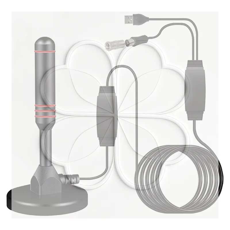 Digital Tv Antenna Terrestrial Wave Suction Cup Amplifier High-Definition Dtmb Tv Receiver Set-Top Box Antenna