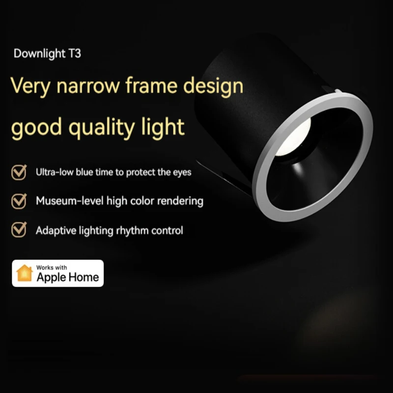 Aqara Smart Spotlight T3 Zigbee 3.0 Downlight Dimming Round Light 6W angolo del fascio 15 ° 24 ° 36 ° 80 ° illuminazione adattiva Dimming Homekit