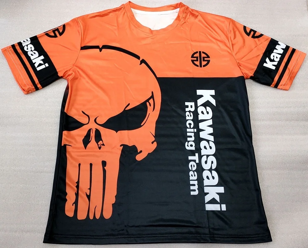 

Kawasaki T-shirt, Printed T-shirt, Quick Drying, Sweat Absorbing, Loose and Comfortable Fashionable Motorcycle Clothing