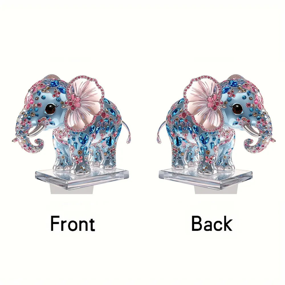 Popular 2D 23cm Elephant Figurine Cute Statuette Sculpture for Guest Room Fireplace Bathroom