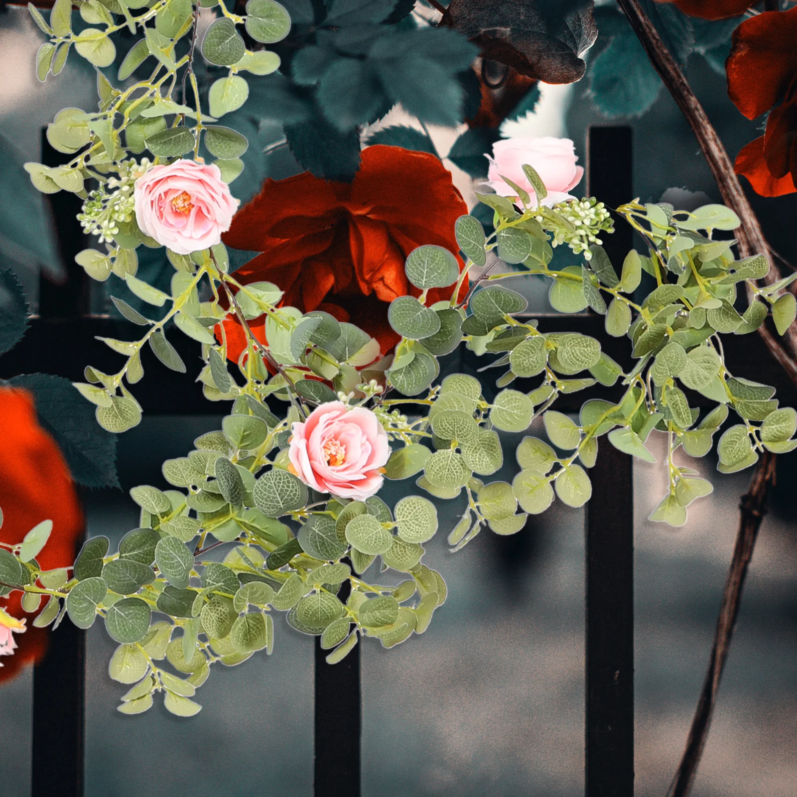 

Delicate Imitation Flower Vine Garland Realistic Rose for Wedding Arch Room Decor Artificial Rose Vine Simulation Flower Garland