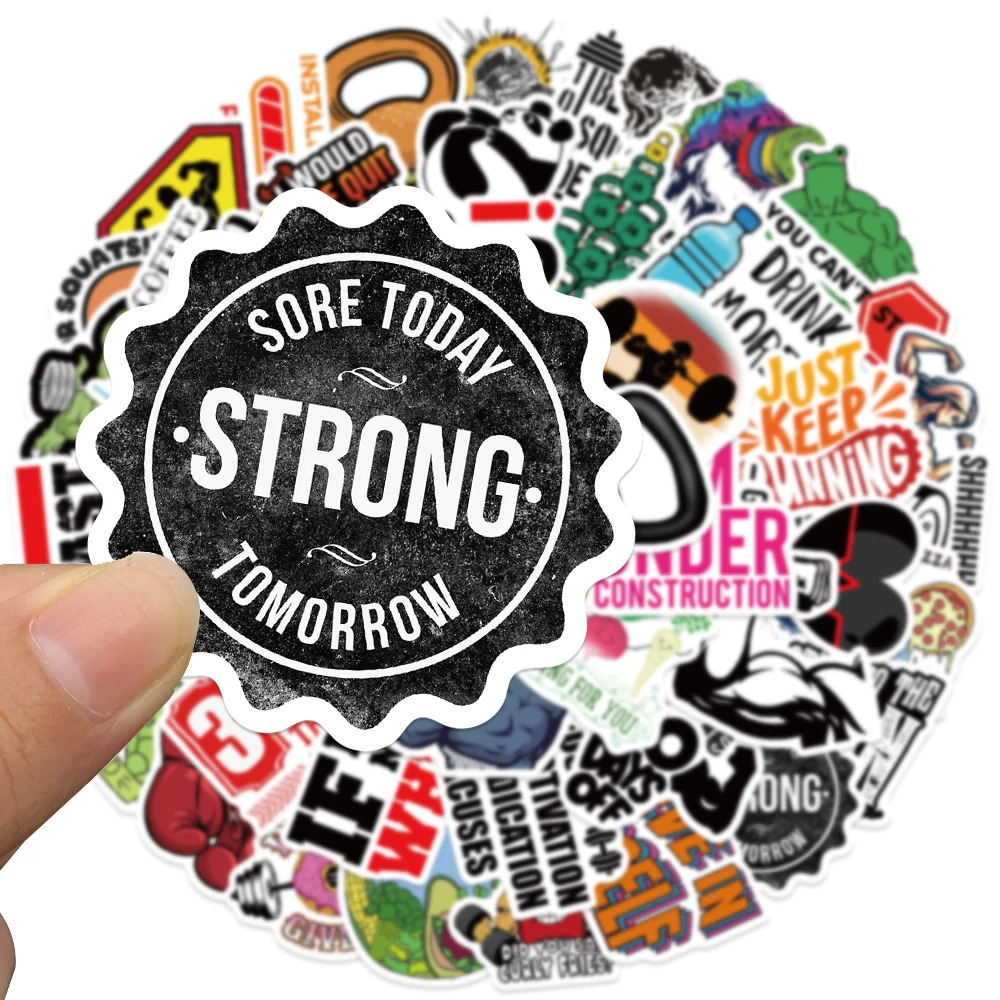 10/30/50pcs Fitness Motivational Phrases Stickers Creative GYM Sports Inspirational Decals Laptop Phone Luggage Sticker Packing