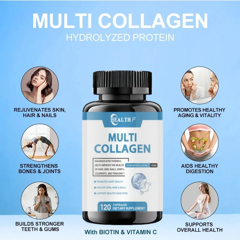 Marine Collagen Peptide Powder Supplement Suitable For Skin, Hair, Nails, Joints - Hydrolyzed Collagen Protein