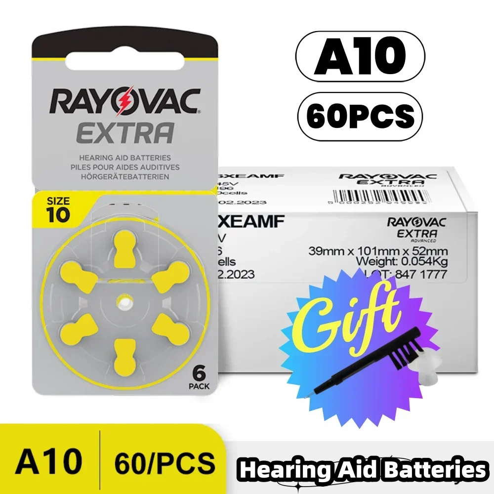 NEW Hearing Aid Batteries A10 Rayovac Extra Zinc Air 1.45V Hearing Aids Battery For Seniors Audífonos profesional