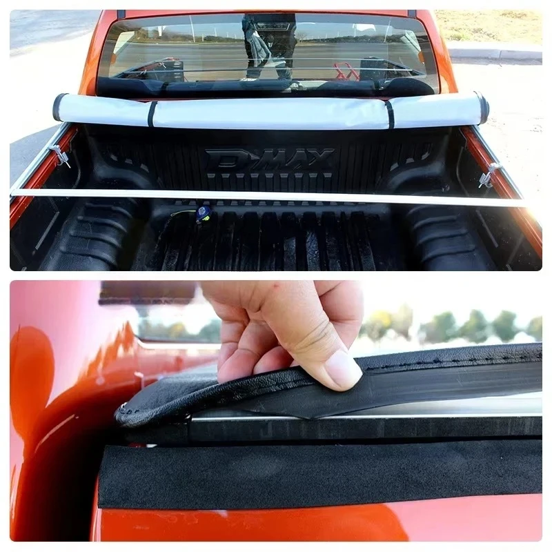 Factory Hot Sale New Den Pickup Soft Tri-Fold Vinyl Roll Up Truck Bed Covers Tonneau Cover Ranger Hilux Dmax Poer F-0Raptor