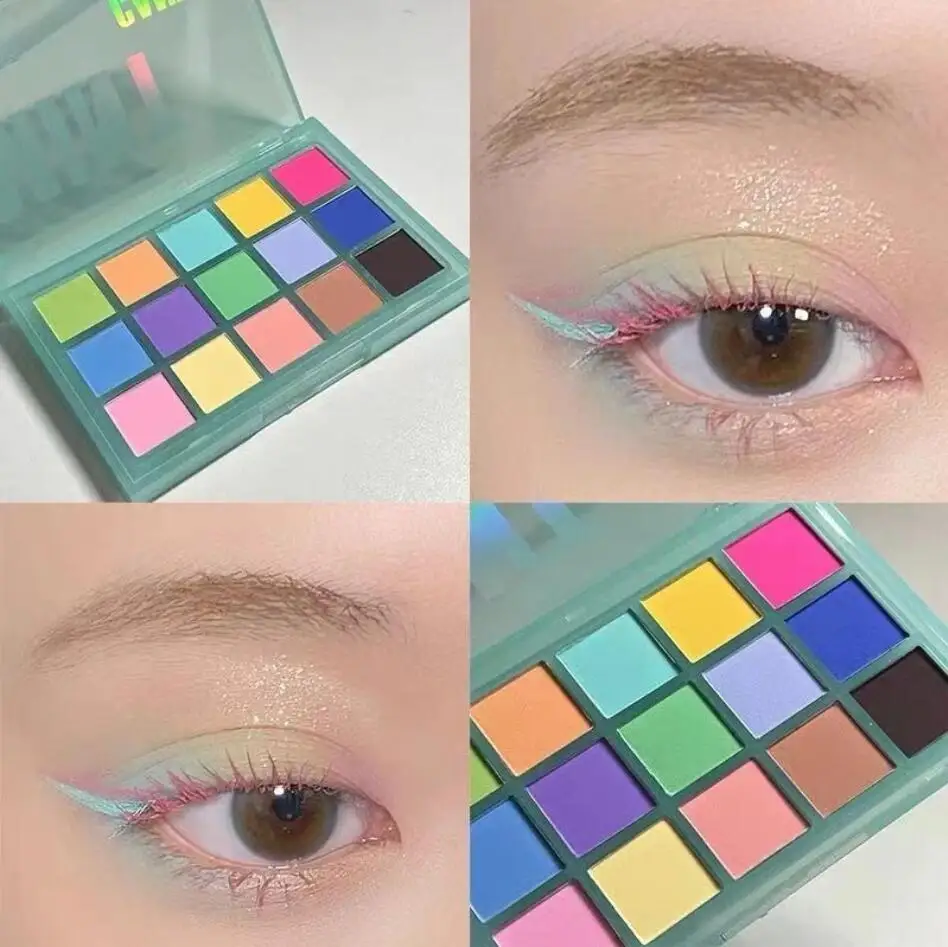 15 Colors Amazing Pastel Eyeshadow Palette Neon Pigments Long-lasting Waterproof Matte Eye Shadow Palette T2341