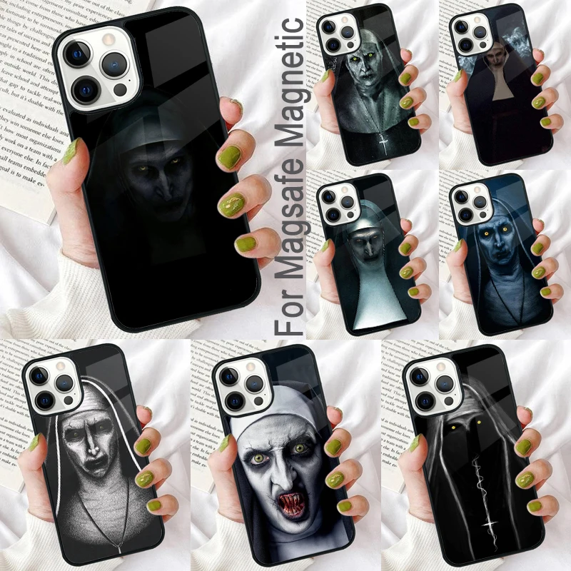 The Nun Horror Movie Magnetic Soft Phone Case for iPhone 16 Promax 15 Pro 13 14 Plus 11 12 Mini MagSafe Coque