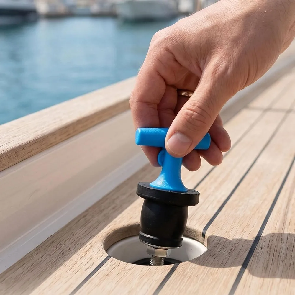 Durable Unique Bolt Compression Boat Drain Plug Stainless Steel Screw Rubber Scupper Plug Expansion Rubber Plug For Ships