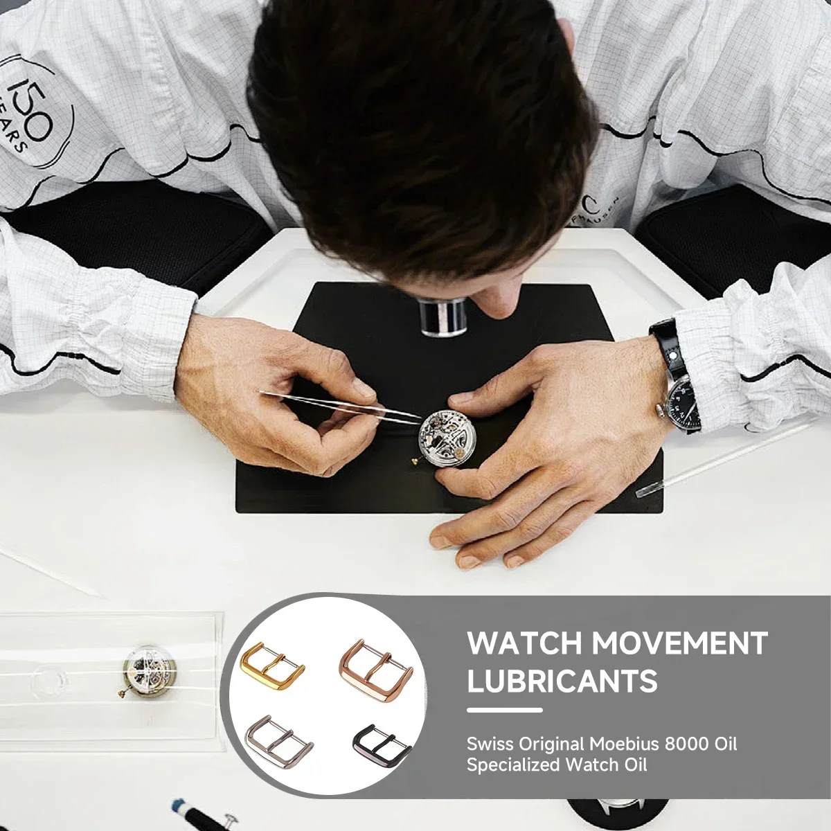 Stainless Steel Watch Pin Buckle 8/10/12/14/16/18/20/22/24mm Replace Metal Silver Black Watchbands Strap Clasp Watch Accessories