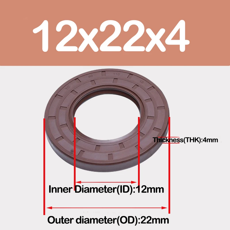 Innendurchmesser 11–15 mm, braune FKM-Rahmen-Öldichtung, TC-Fluorkautschuk-Dichtungsringe, Abdeckung mit doppelter Lippe und Feder für Lager – Detail 1