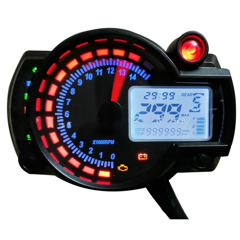 Super Sale Universal LCD Digital Motorcycle Speedometer RX2N Odometer Instrument MAX 299KM/H 7colors Dashboard Adjustable Speed