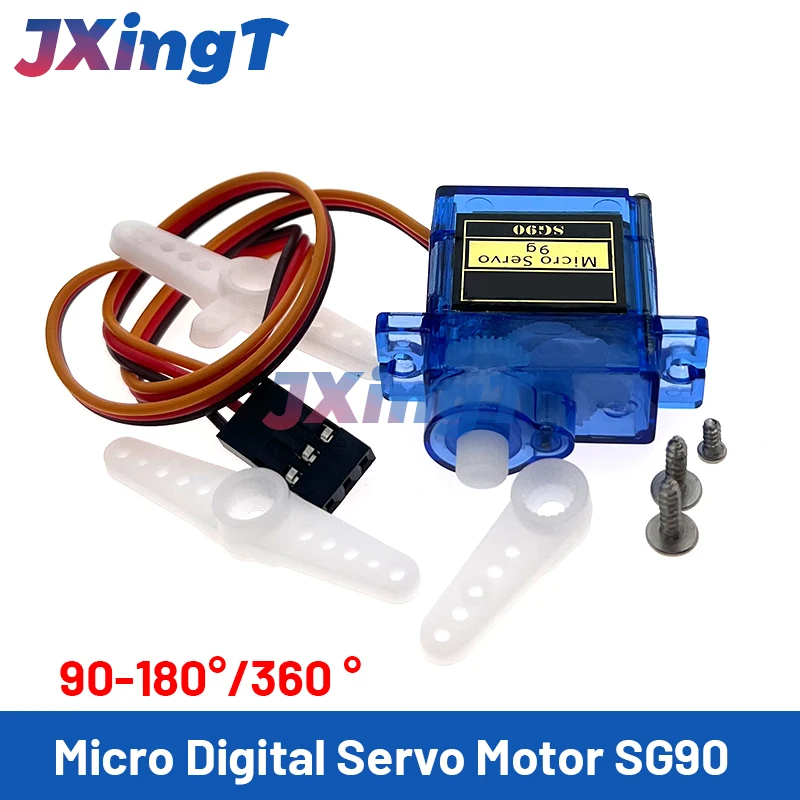 SG90 9G Micro Digital Servo Motor 180° 360Degree Fixed-Wing Micro Gear Servo Motor for Rc Helicopter Toy Airplane Aircraft