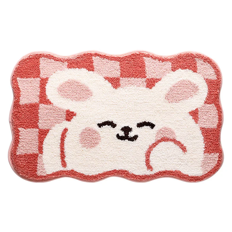 Cartoon Bath Mat Shower Room Microfiber Rug Absorbent Non-slip Foot Mat Soft and Comfortable Plush Bathroom Door Mat Carpet