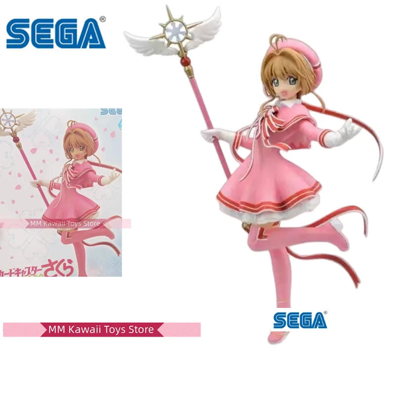 Original Sega Action Figure Cardcaptor Sakura Kinomoto Sakura Kawaii 22cm Pvc Anime Figure Collection Model Room Decor Gift