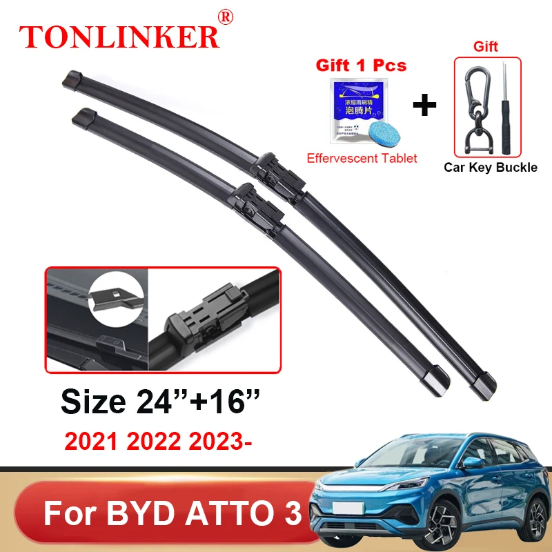 

TONLINKER Car Wiper Blades For BYD ATTO 3 YUAN PLUS 2022 2023 Car Accessories Front Windscreen Wiper Blade Brushes Cutter Goods