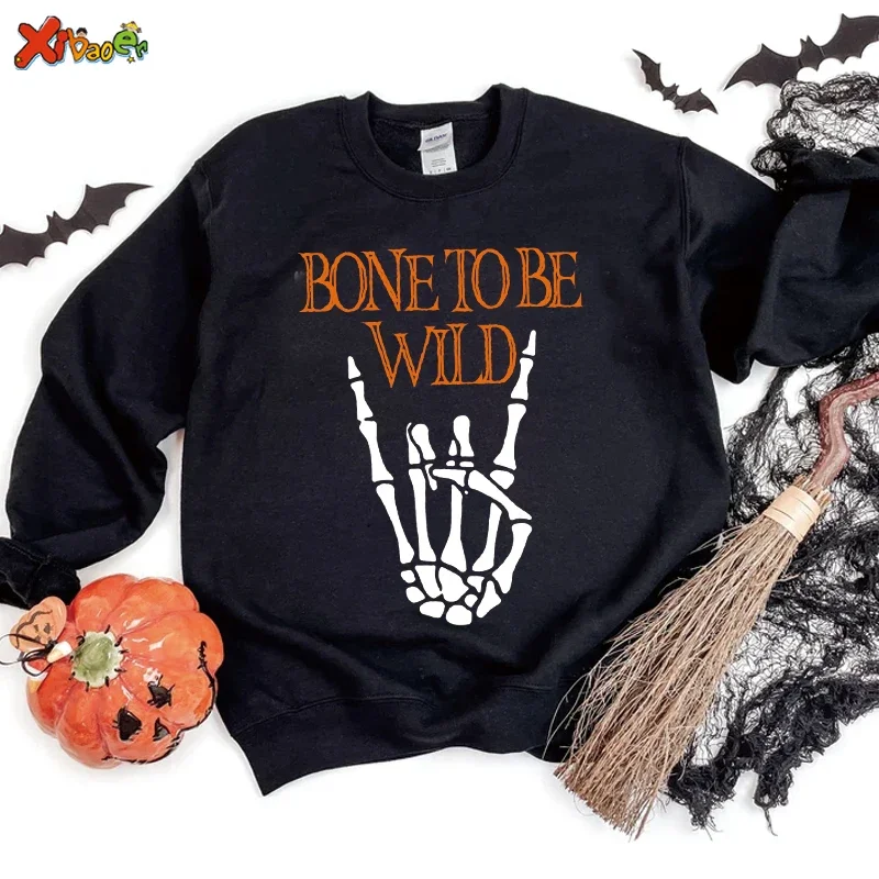 

Halloween Sweatshirt American Fashion Hot-selling Skeleton Printing Anime Men Women Long-sleeved Sweatshirts Hoodie Streetwear