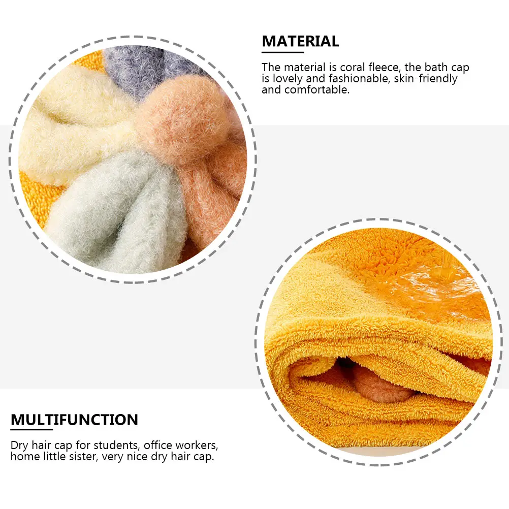 

1 pc Dry Hair Cap Quick Drying Bath Hat Coral Fleece Soft Towel For Face Washing Spa Travel Cute Hair Hat For Women